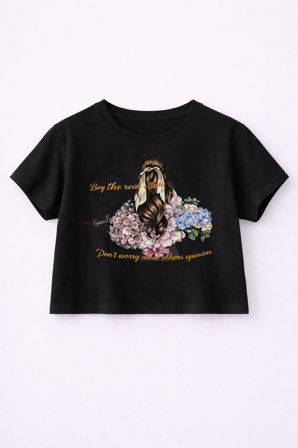 Camiseta estampada con silueta floral