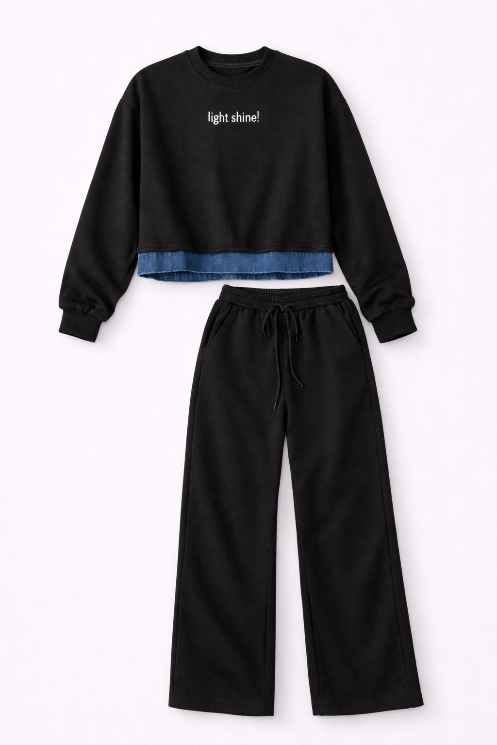 Conjunto urbano con detalle denim