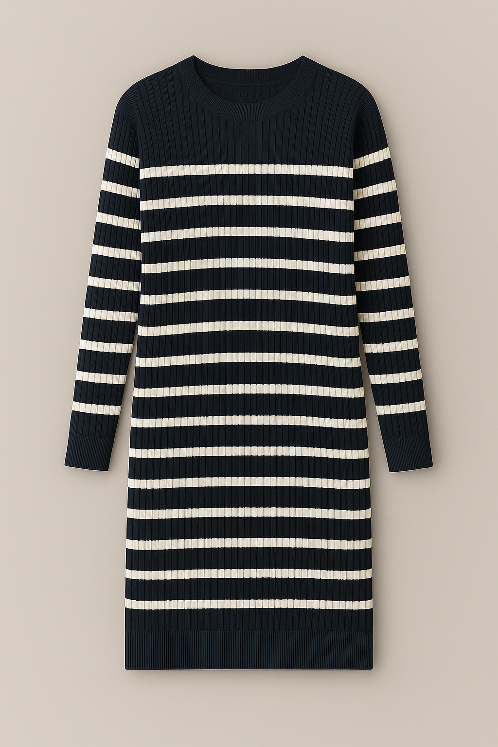 Vestido de canalé con rayas marineras