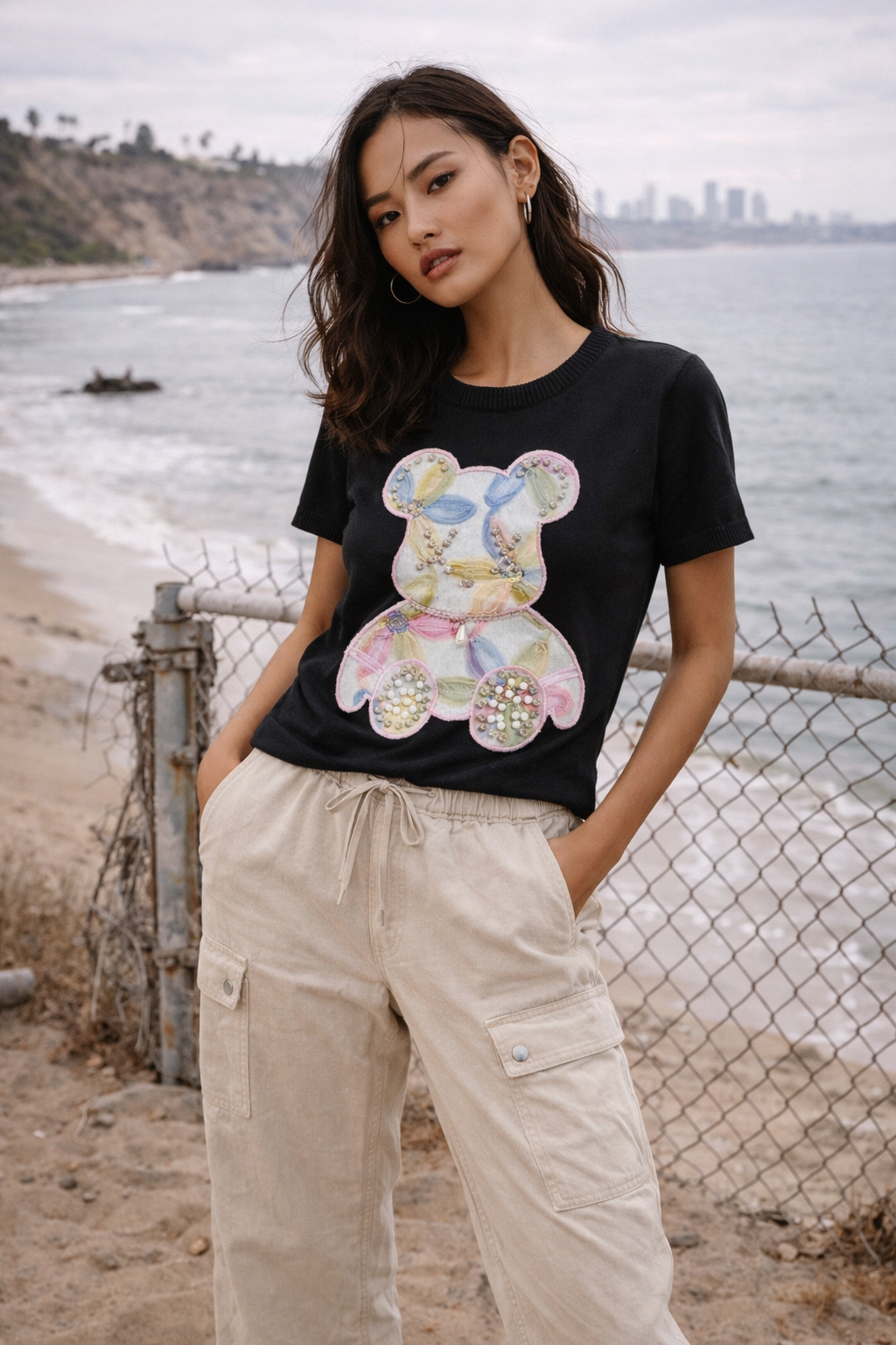 3D立体花卉T恤“极简优雅”