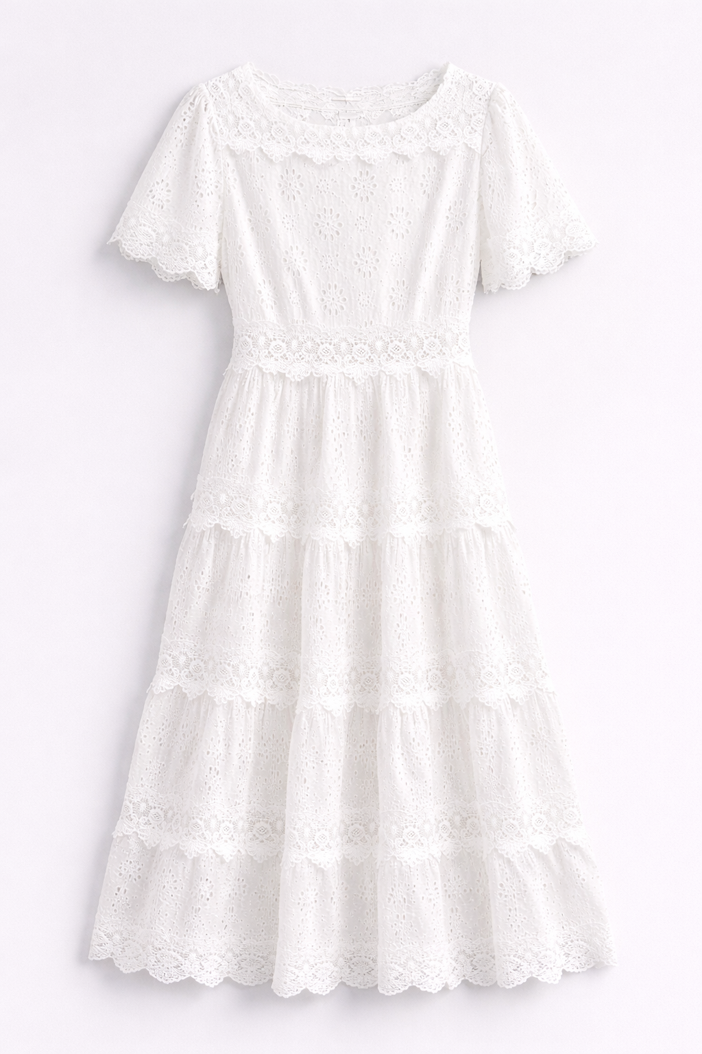 Vestido Midi Aurora De Encaje Bordado