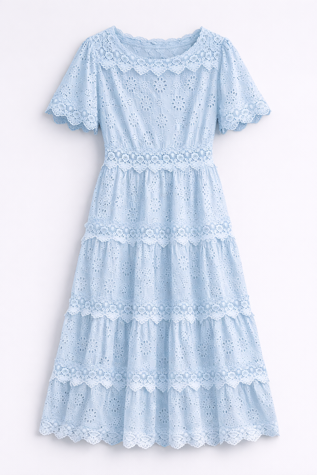 Vestido Midi Aurora De Encaje Bordado