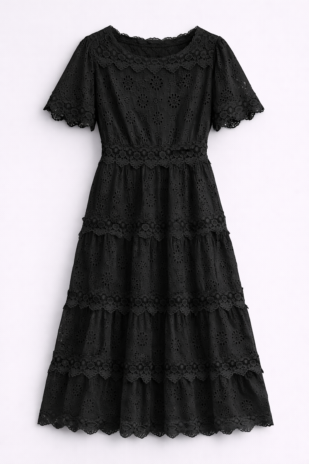 Vestido Midi Aurora De Encaje Bordado