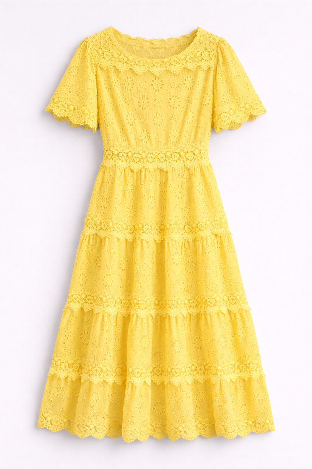 Vestido Midi Aurora De Encaje Bordado