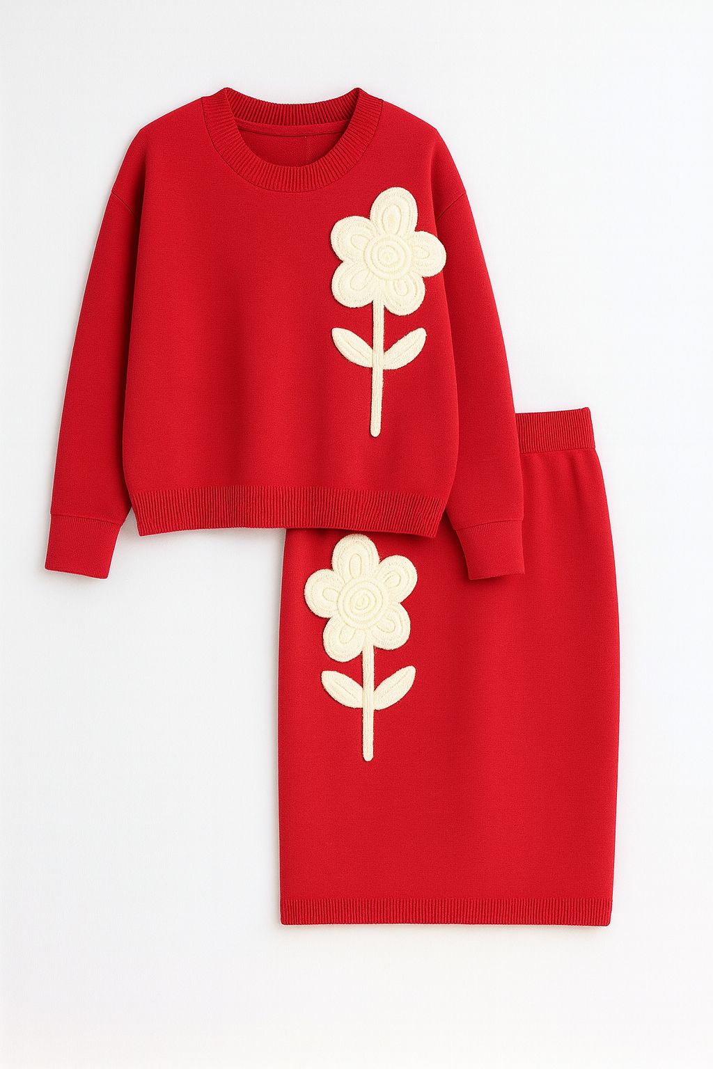 Conjunto Knit Flower Relief