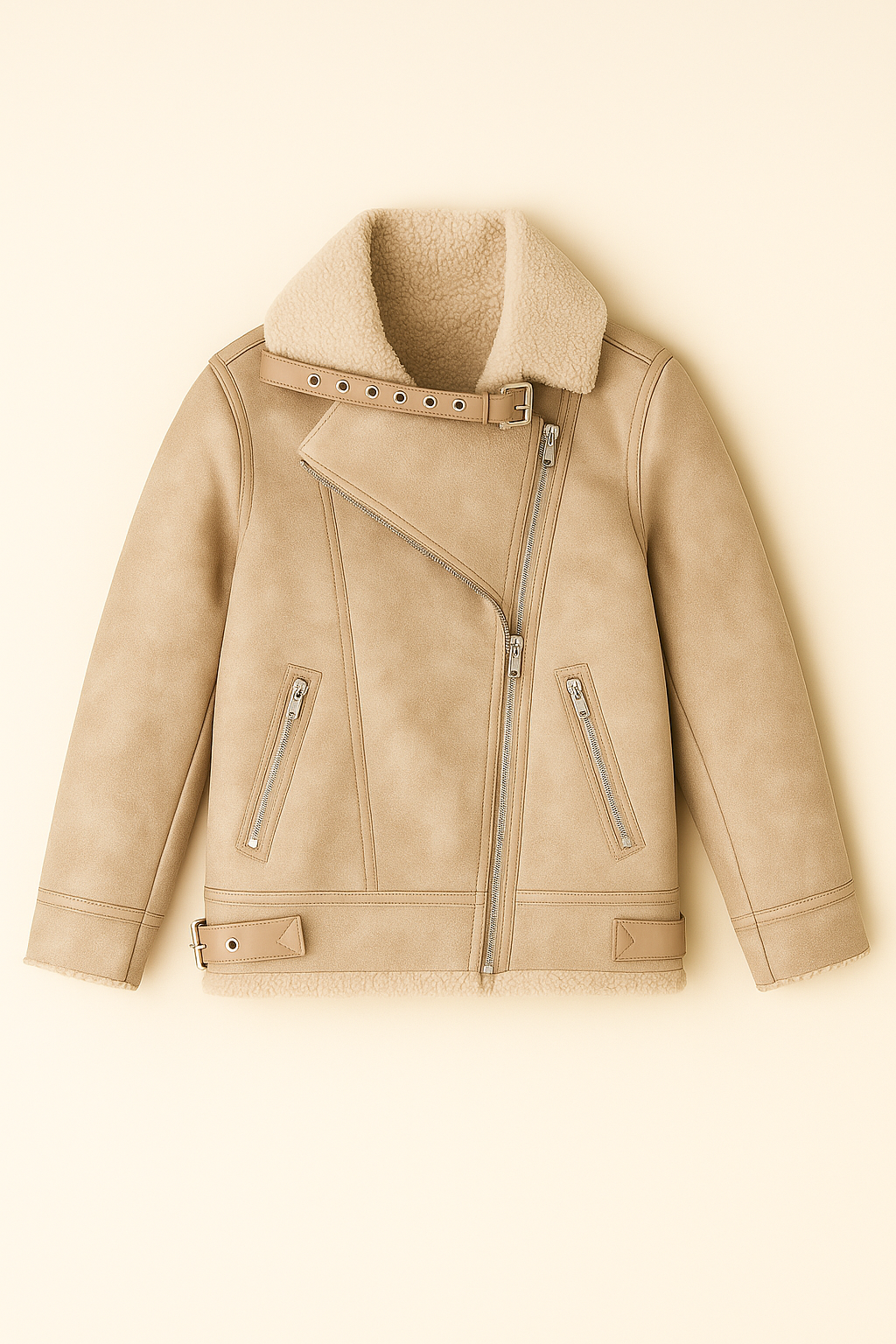 Chaqueta “Ivory Nomad” con borrego interior