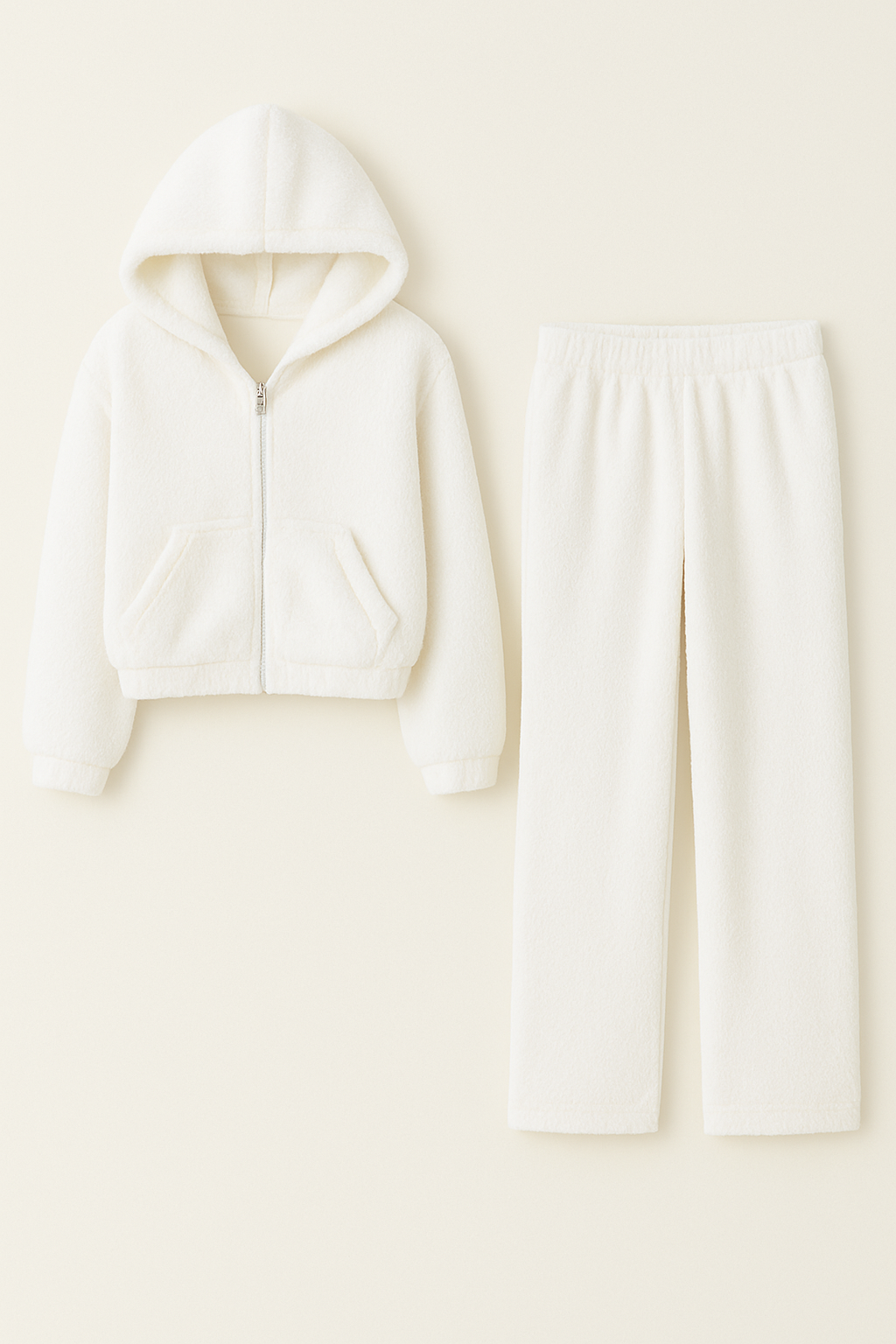 Conjunto de Chándal Teddy con Capucha – 2 Piezas