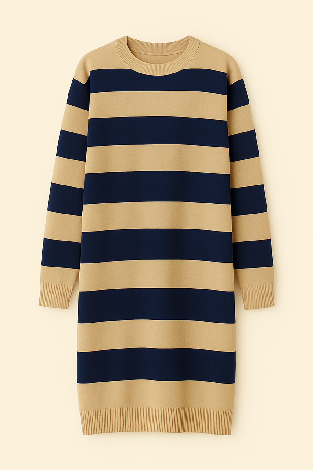 Vestido de punto a rayas largas