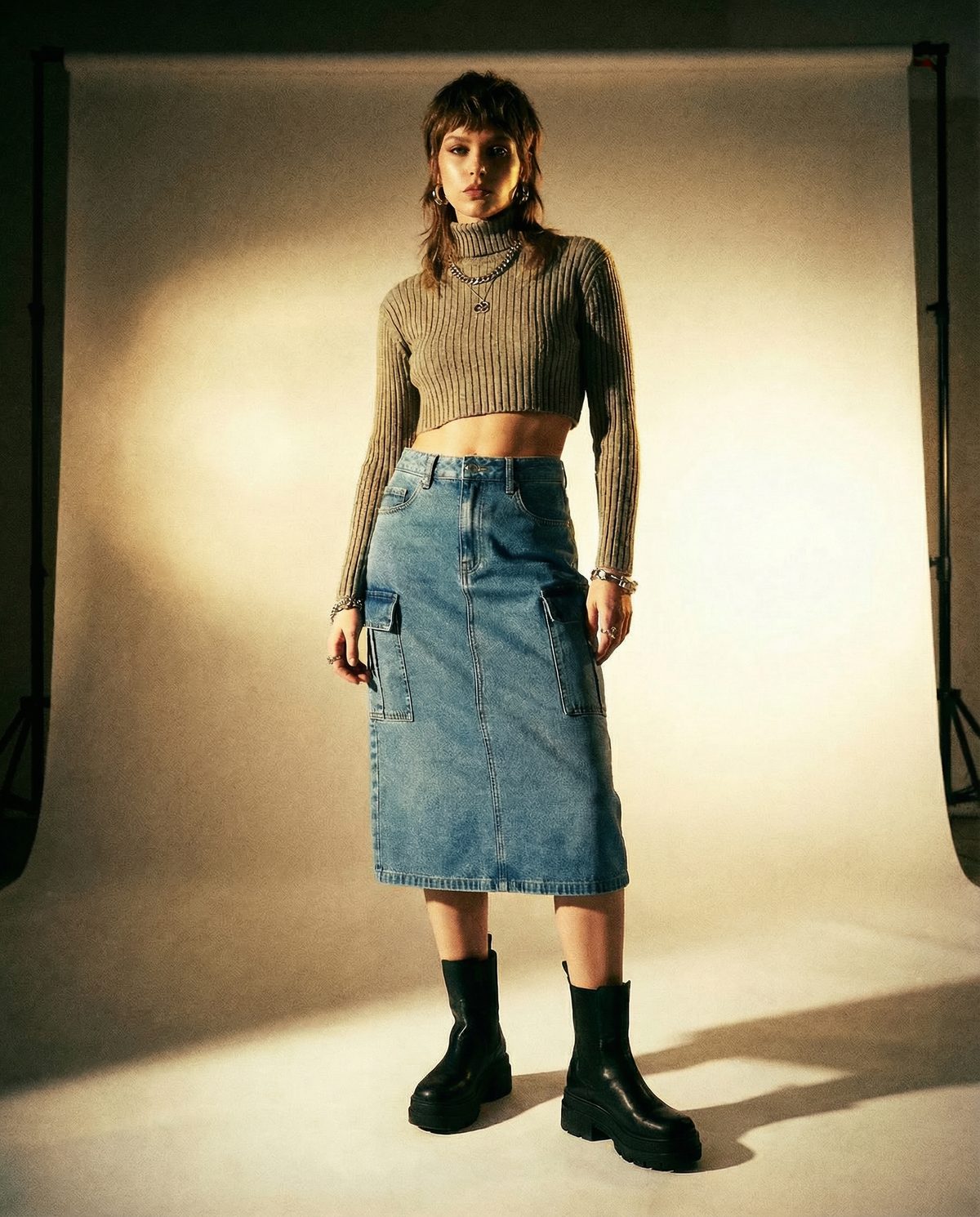 Falda Cargo Denim Horizonte