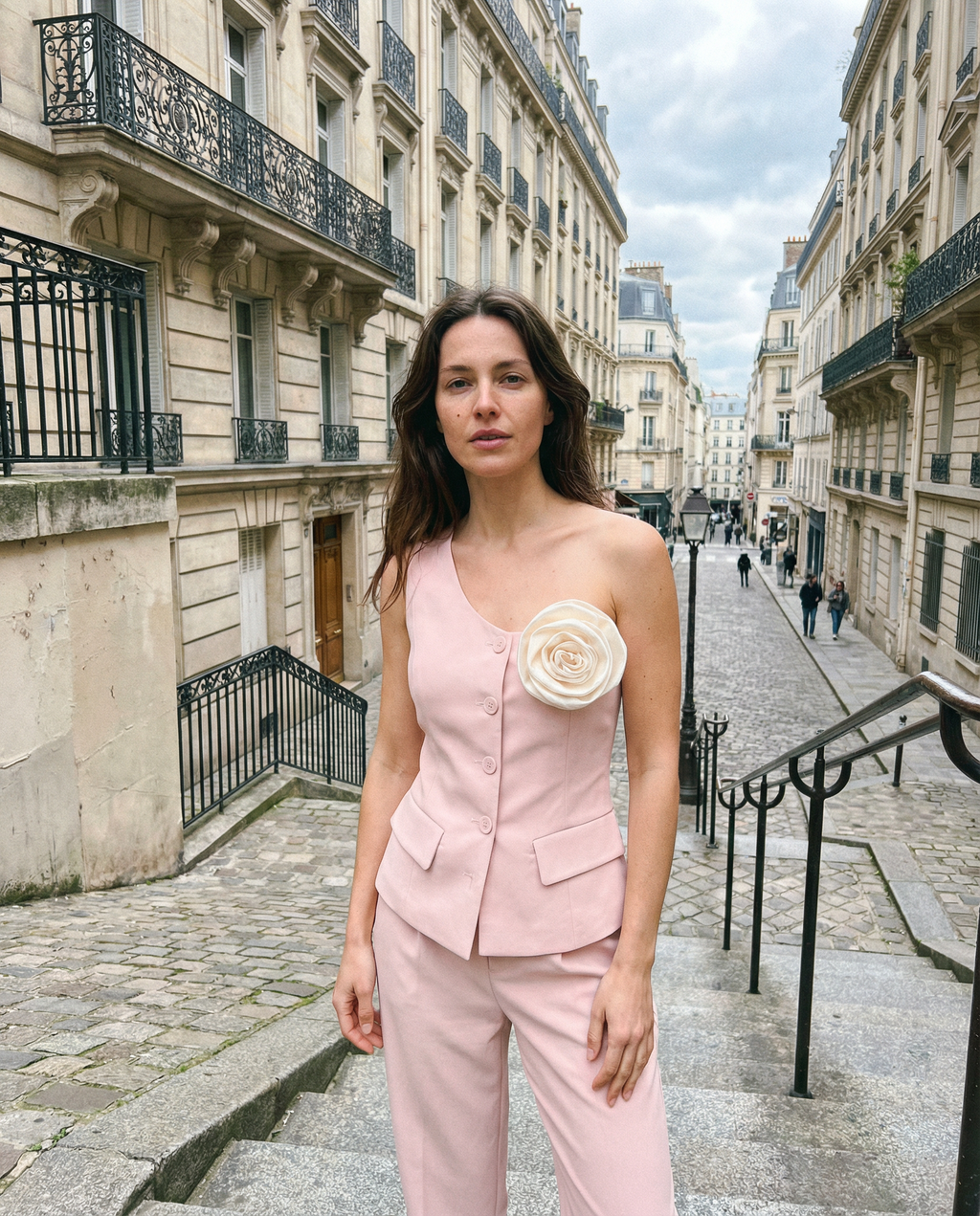 Conjunto Sastrero Flor Escultural