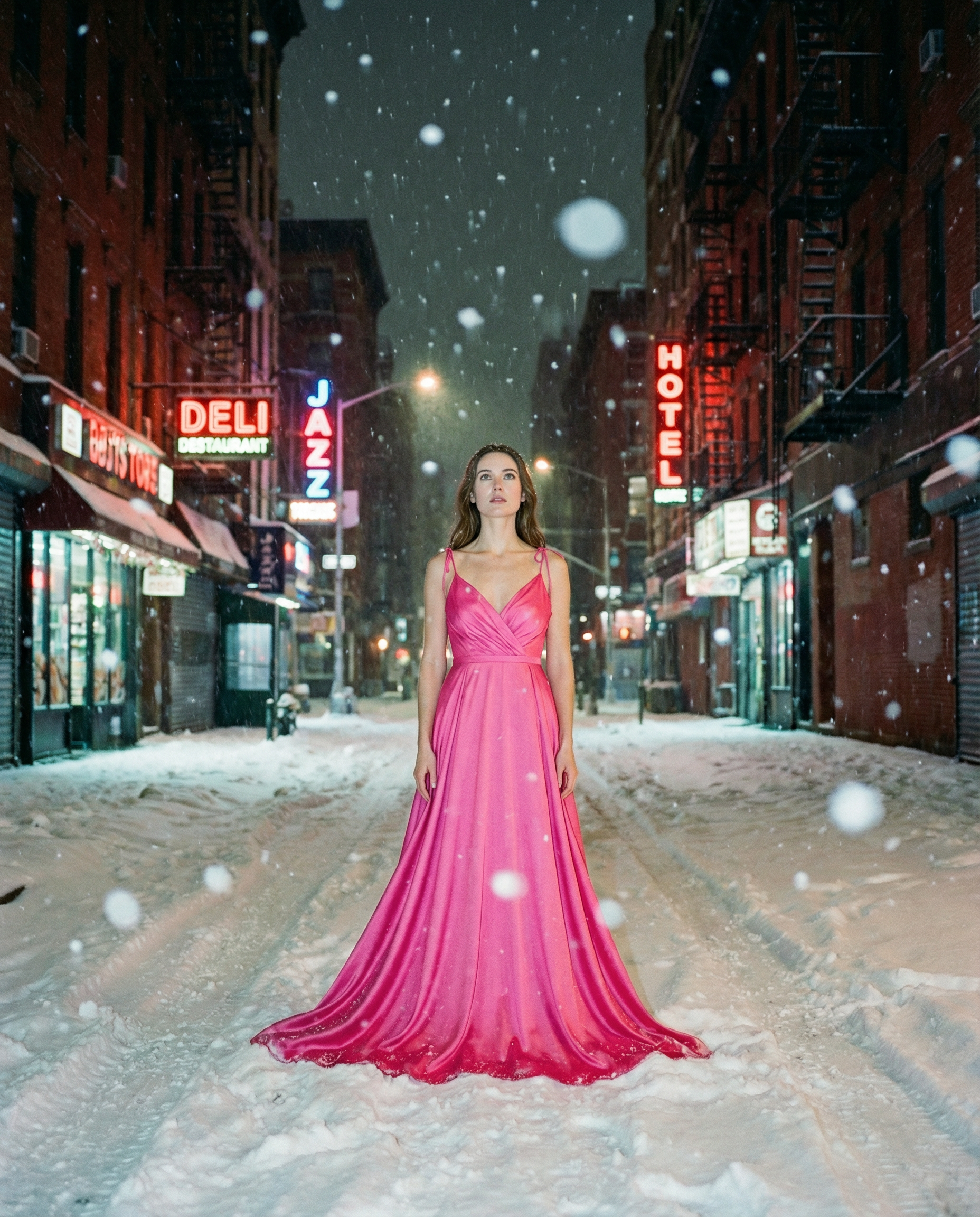 Vestido largo fluido con escote cruzado y tirantes anudados