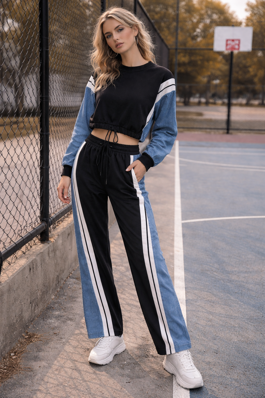 Conjunto Urban Motion con panel denim