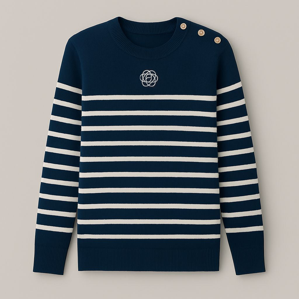 Sudadera de rayas marineras con botones