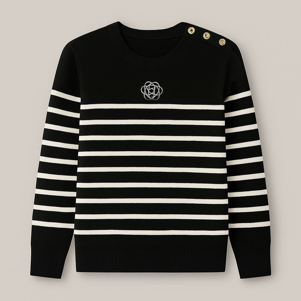 Sudadera de rayas marineras con botones