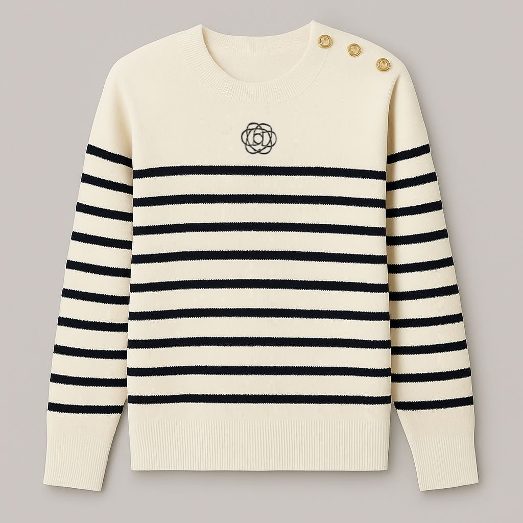 Sudadera de rayas marineras con botones