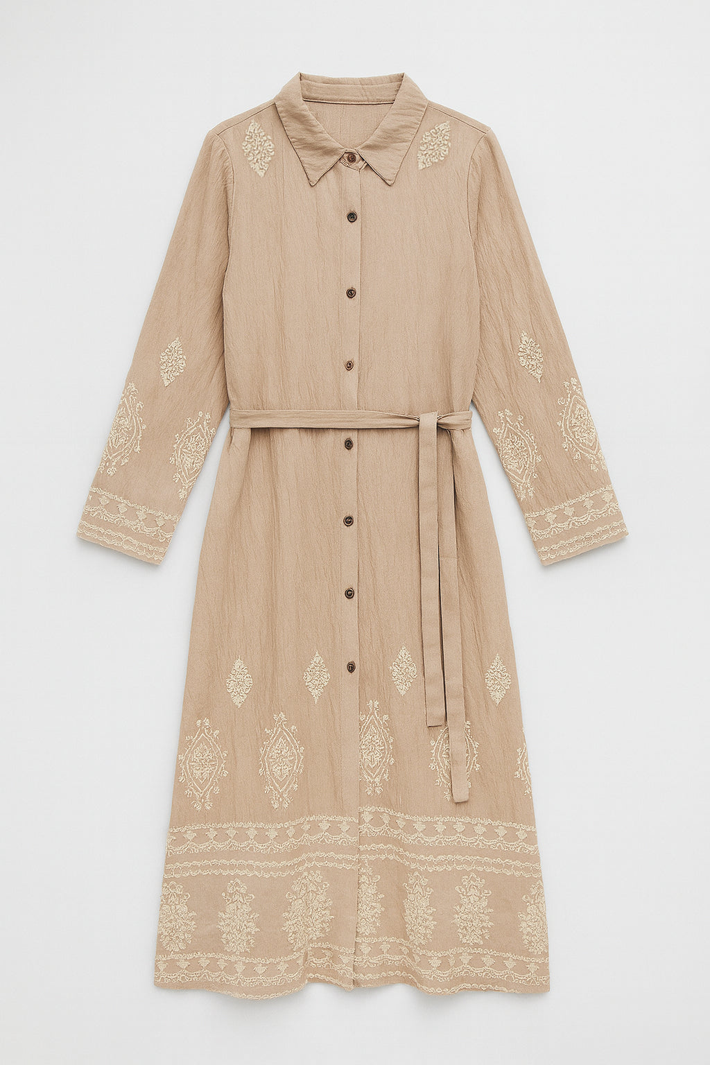 Vestido camisero bordado aura