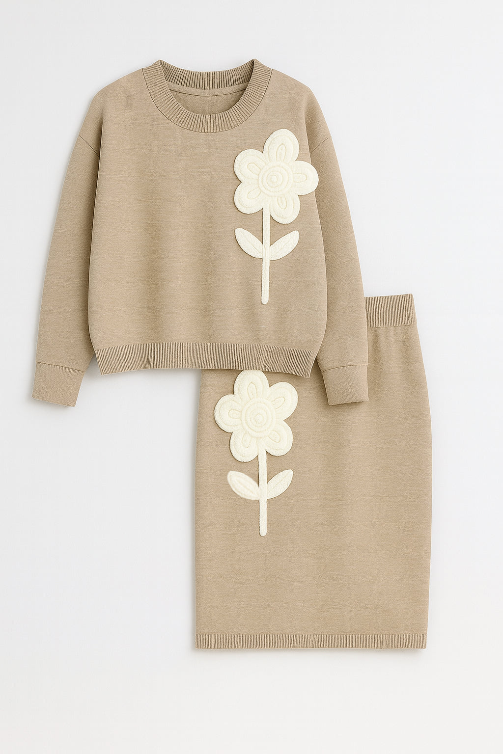 Conjunto Knit Flower Relief