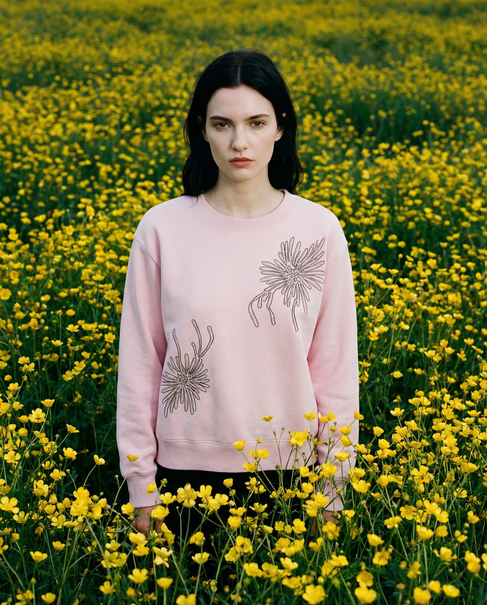 Sudadera Floral Bordada De Corte Relajado