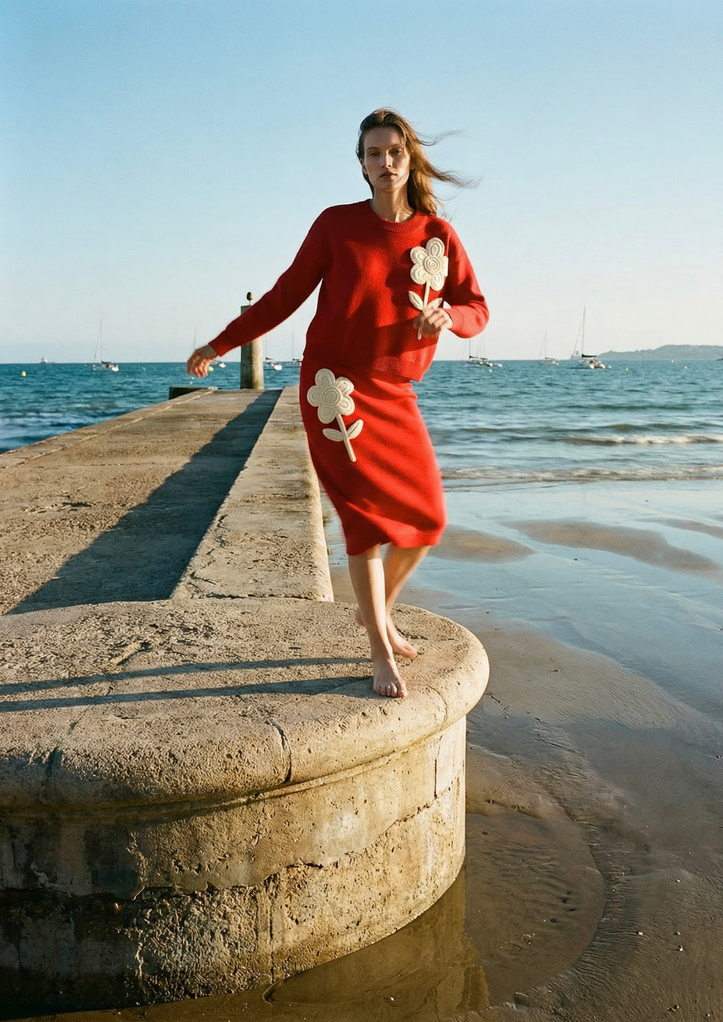 Conjunto Knit Flower Relief