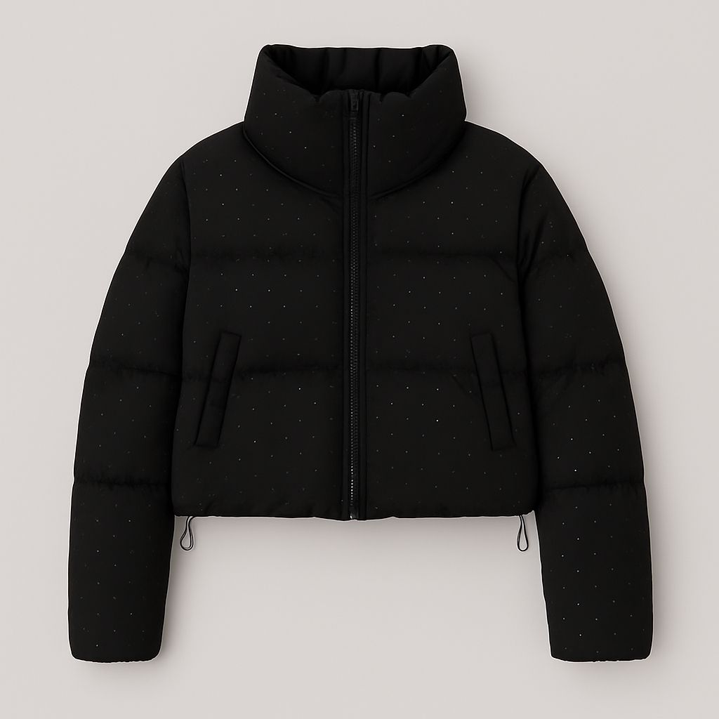 Padded jackets with metallic dot details