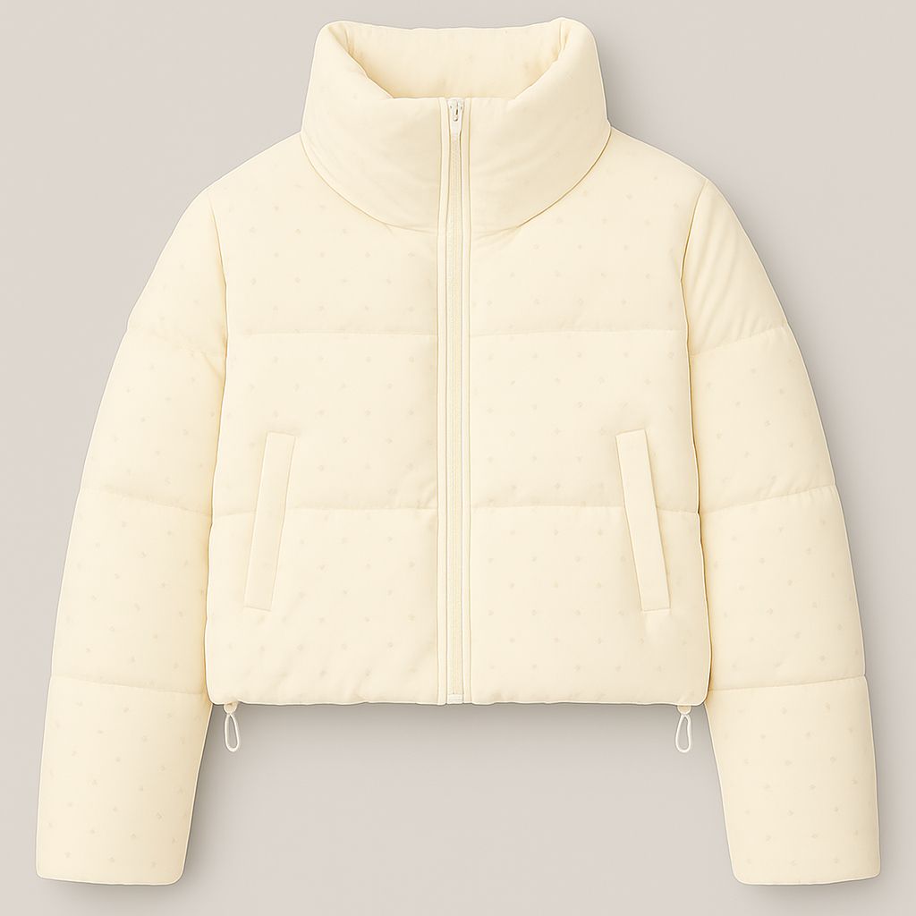 Padded jackets with metallic dot details