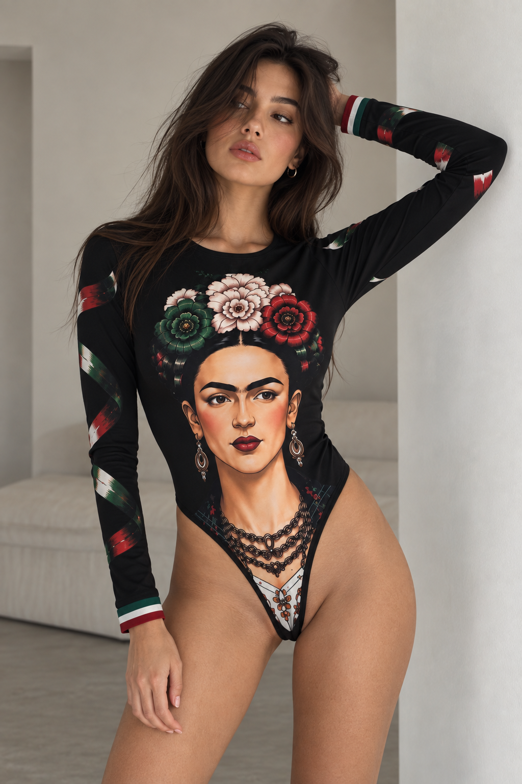 Body Viva México de Manga Larga con Estampado Floral