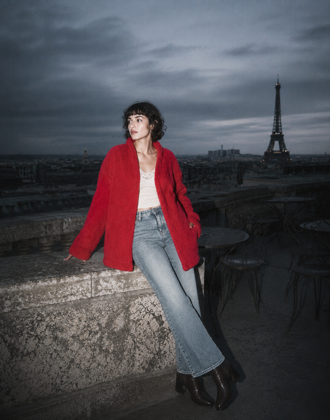 Cárdigan Teddy Texturizado Oversize