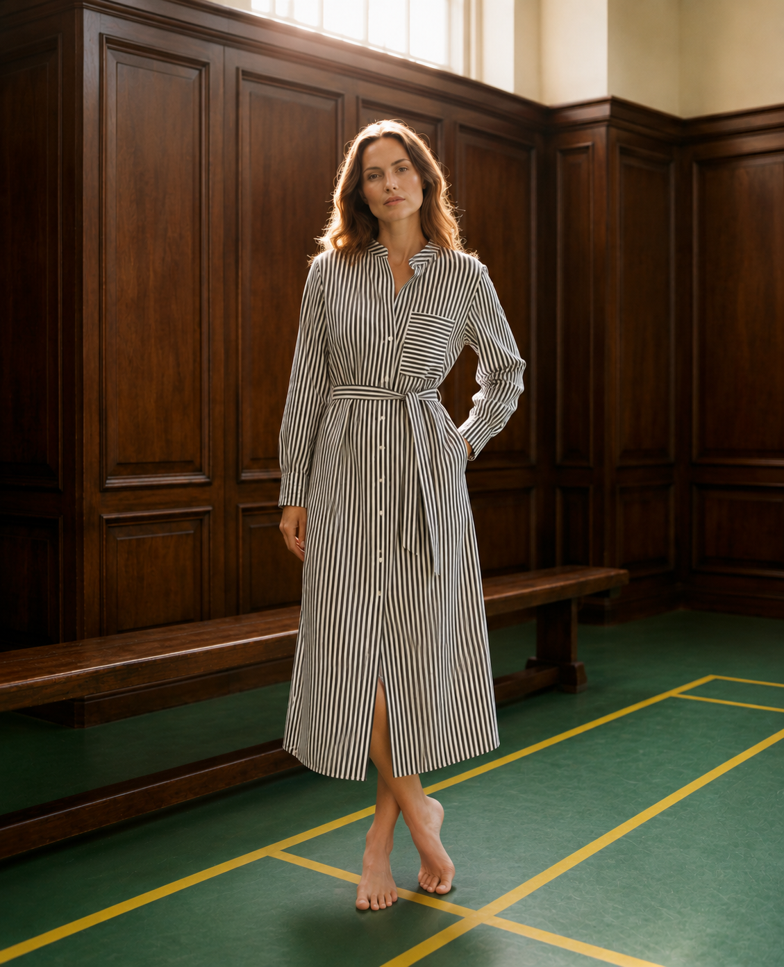 Vestido Camisero Midi Rayas Soft Belt