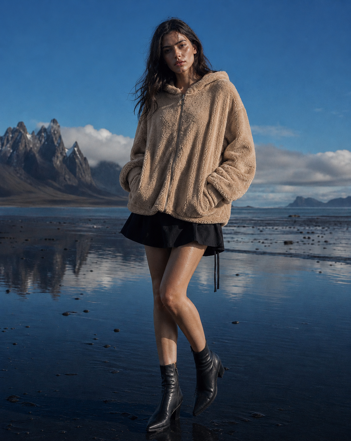 Sudadera Teddy con Capucha Premium
