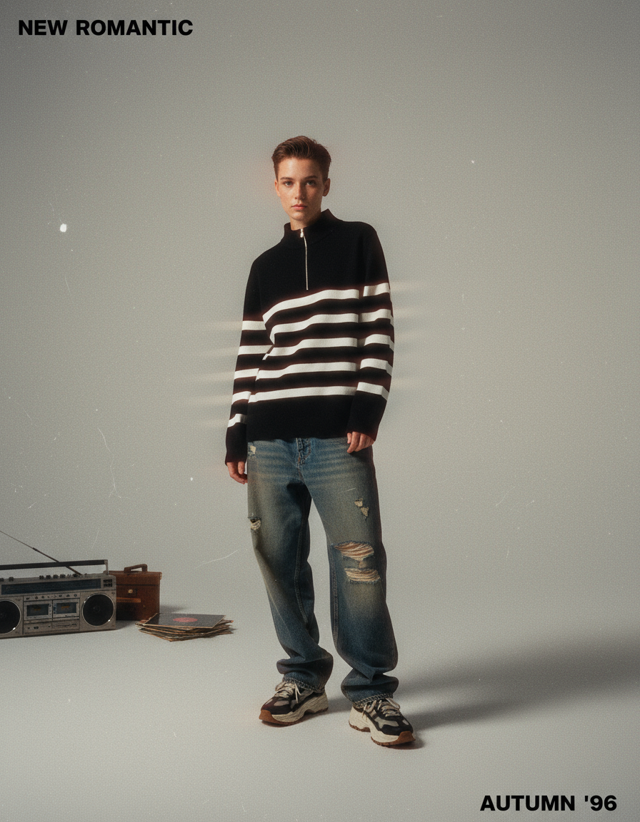 Sudadera marinera con cremallera