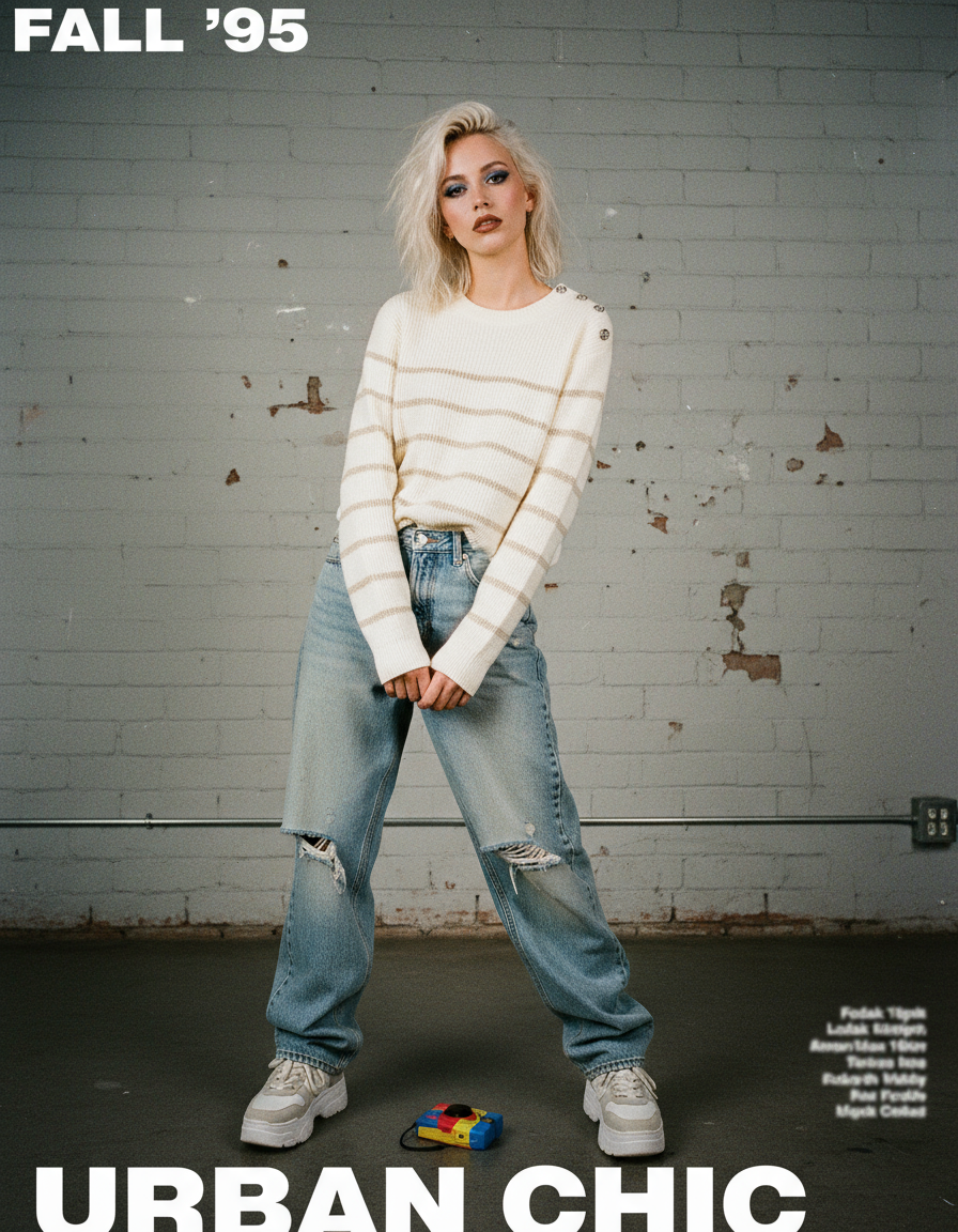 Suéter “Brillante Chic” con botones metálicos en el hombro