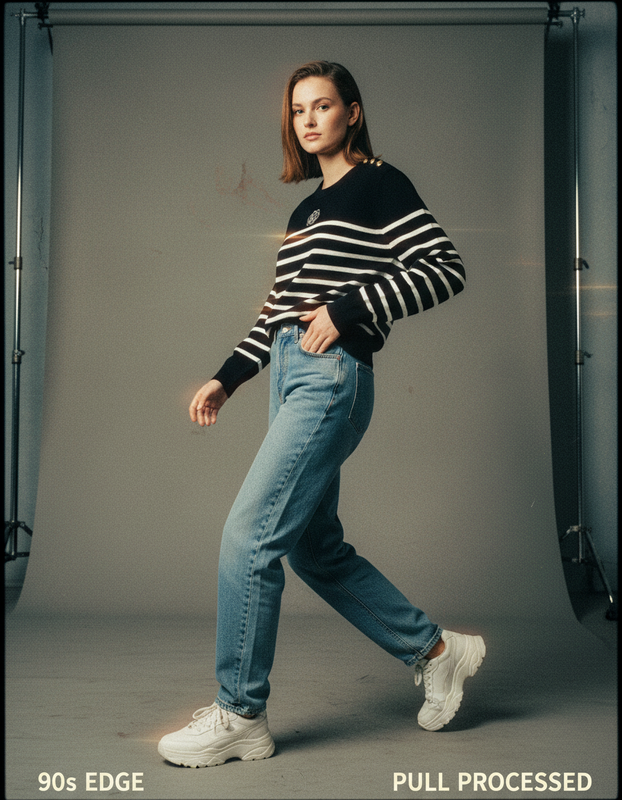 Sudadera de rayas marineras con botones